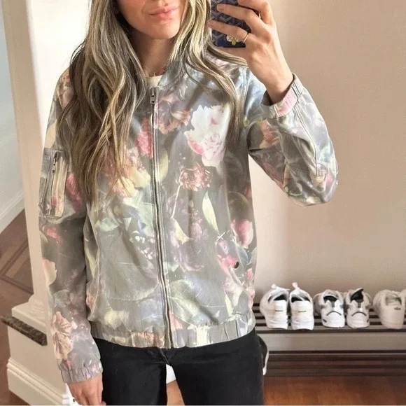 OBEY Maven Floral Bomber Lightweight Jacket - size S - Picture 5 of 10